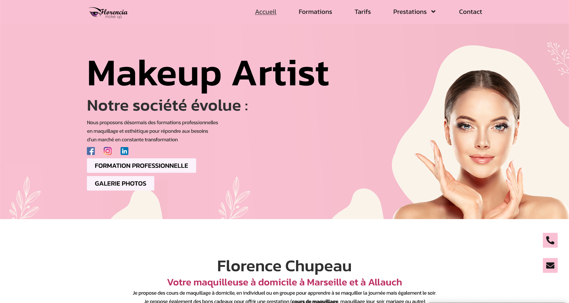 Aperçu du site Florencia Make Up